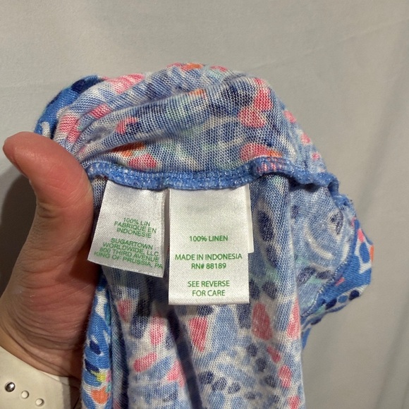 Lilly Pulitzer Duval Linen Dress Tic Tac Tile Allover Print Size XS - Picture 9 of 9